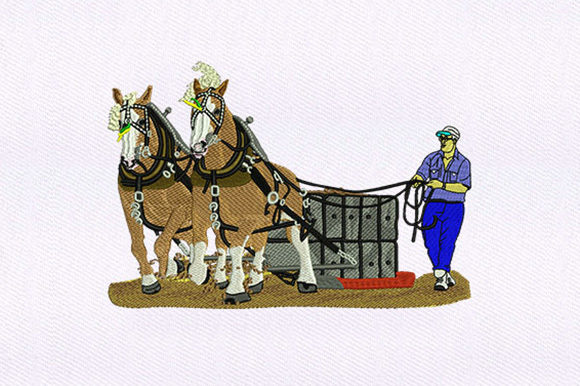 Aiding Pulling Horses: A Farm-Inspired Embroidery Design Review