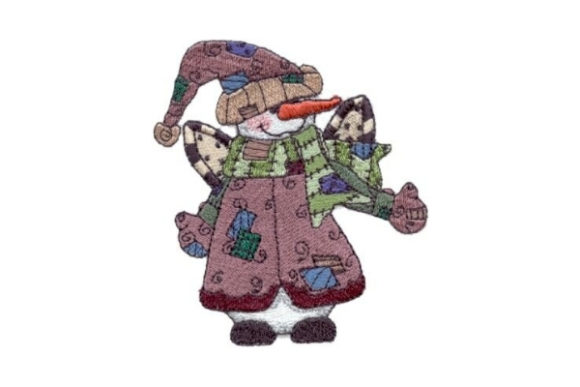 Angelic Snowman Scrappy: A Festive Embroidery Design for Small Business Merch
