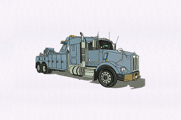 Blue Industrial Truck: A Unique Embroidery Design for Personalized Gifts