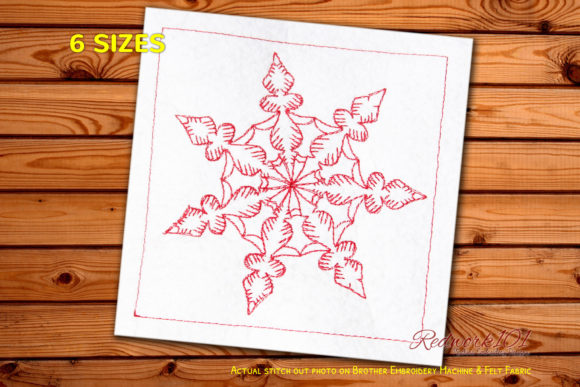 Christmas Snowflake Redwork Embroidery Design Review