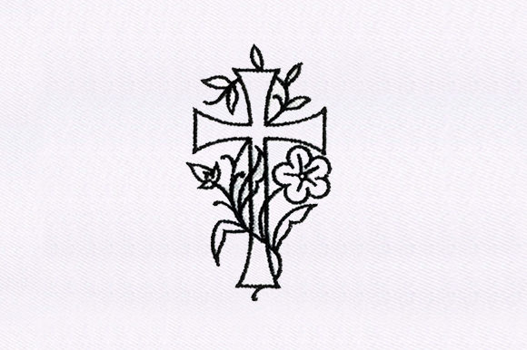 Cross with Flower Embroidery Design Review for Apparel Projects
