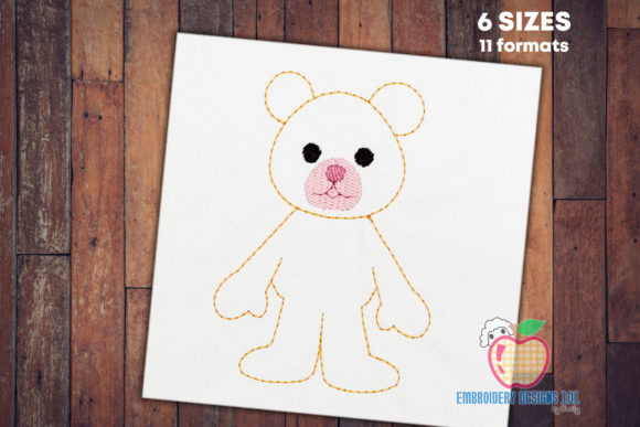Cuddly Teddy Bear Sketch Embroidery Design Review