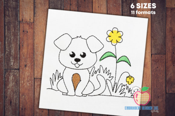 Cute Baby Dog Sketch Embroidery Design Review