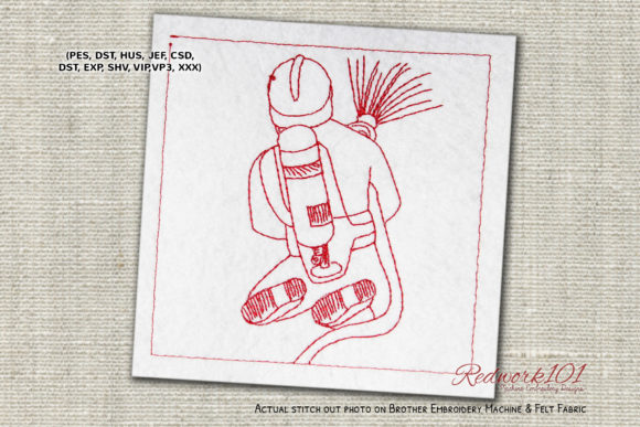 Firefighter Fighting a Fire Scene Embroidery Design Review