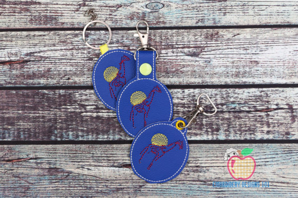 Giraffe Cartoon Style Keyfob Keychain for Business Embroidery