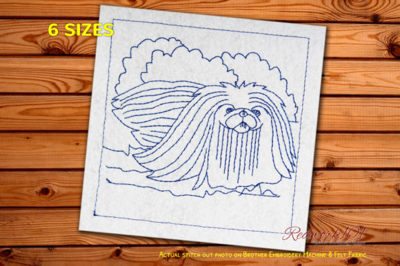 Hairy Pekingese Dog Redwork Review: A Heartwarming Embroidery Design