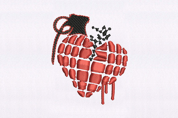 Heart Shaped Grenade Design Review for Boutique Embroidery
