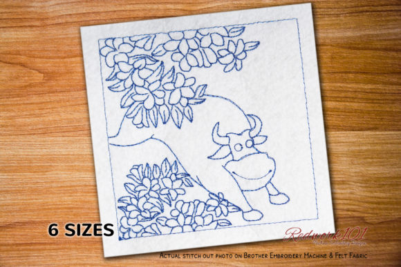 Riding Bull Redwork Design Review for Sweatshirt Embroidery