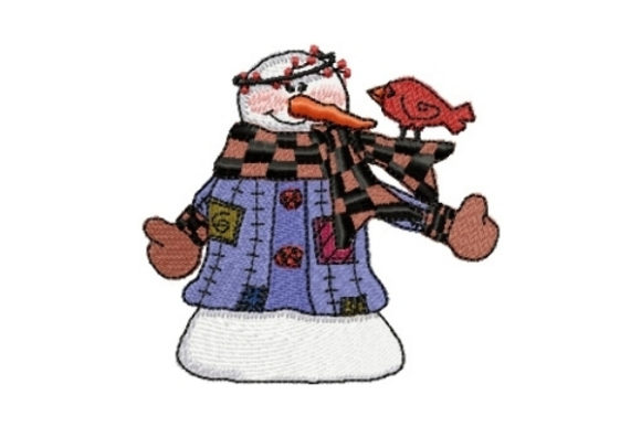Snowman Tweetie: A Festive Embroidery Design for Seasonal Creations