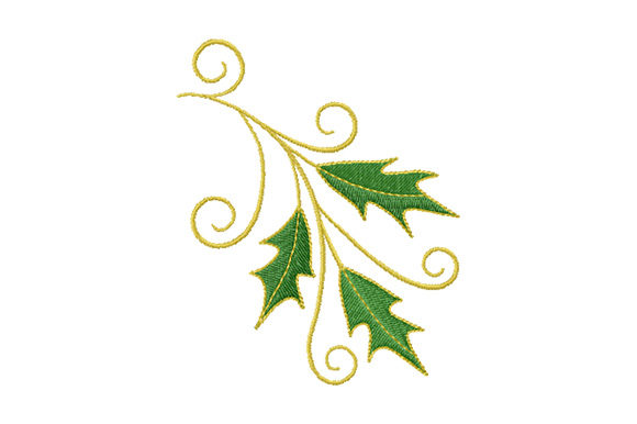 Stylized Holly Branch for Christmas: A Festive Embroidery Design Review