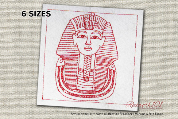 Tutankhamun's Burial Mask: A Bold Embroidery for Boutique Apparel